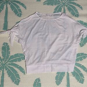 White Blouse with Tie Sleeves